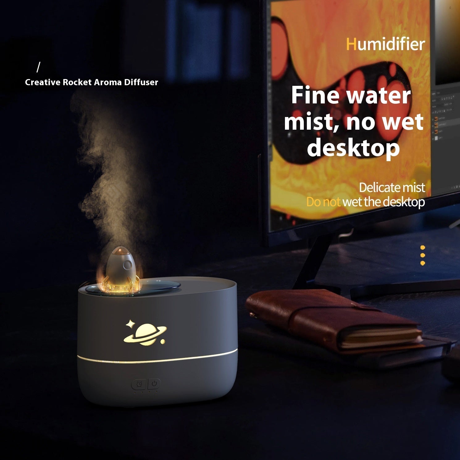 Bedroom Flame Aroma Diffuser Desktop Humidifier